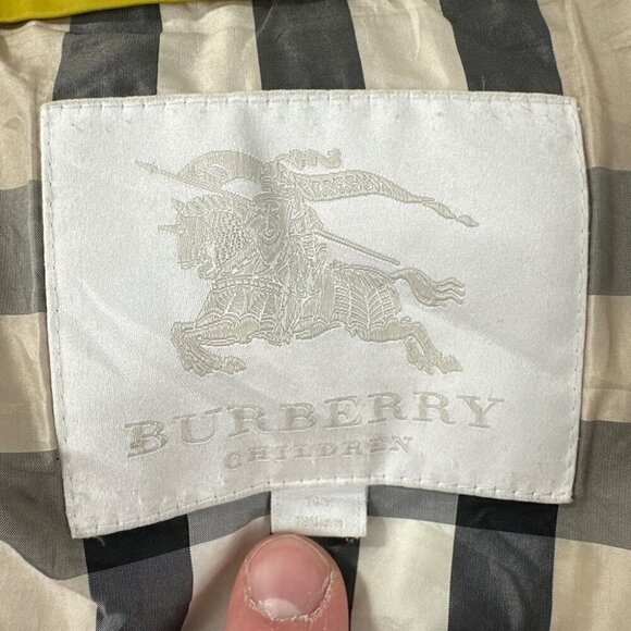 Burberry Yellow Down Puffer Jacket Girl’s Size 14 - Picture 13 of 13
